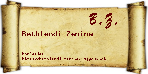 Bethlendi Zenina névjegykártya